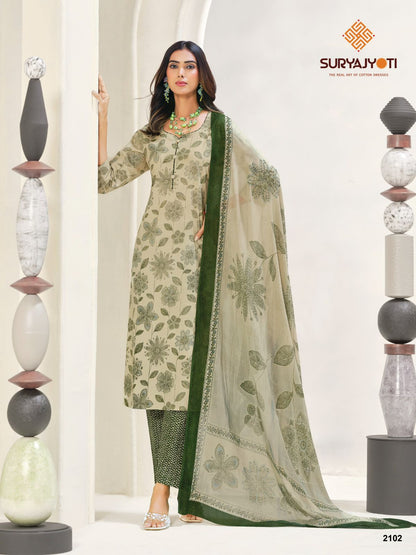 Zion Cotton Vol 21 Suryajyoti Pant Style Suits Exporter