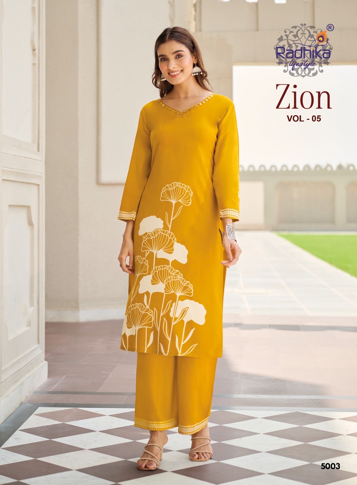 Zion Vol 5 Radhika Lifestyle Rayon 18Kg Kurti Plazzo Set Manufacturer India