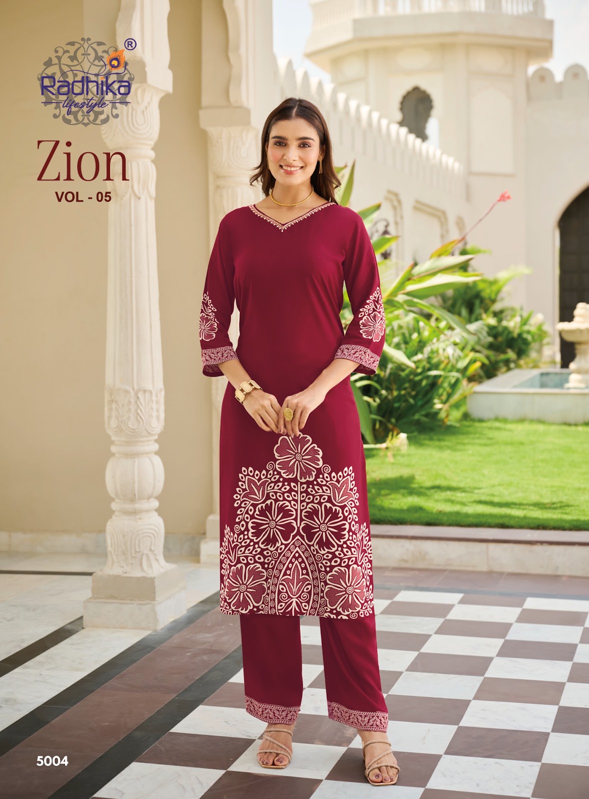 Zion Vol 5 Radhika Lifestyle Rayon 18Kg Kurti Plazzo Set Manufacturer India