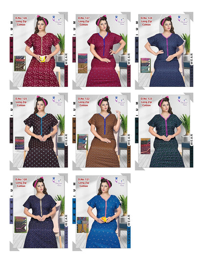 Zip Cotton Diamond Queen Night Gowns Manufacturer Ahmedabad