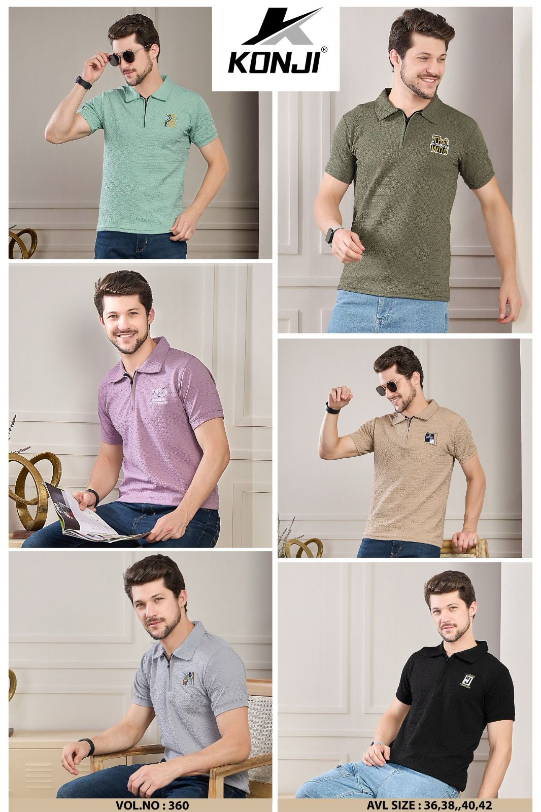Zip Style Vol 360 Konji Knit Mens Tshirts Wholesale