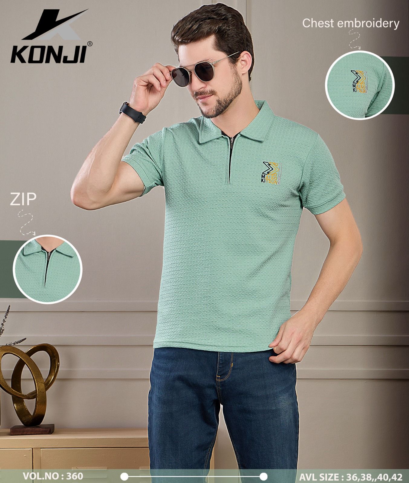 Zip Style Vol 360 Konji Knit Mens Tshirts Wholesale