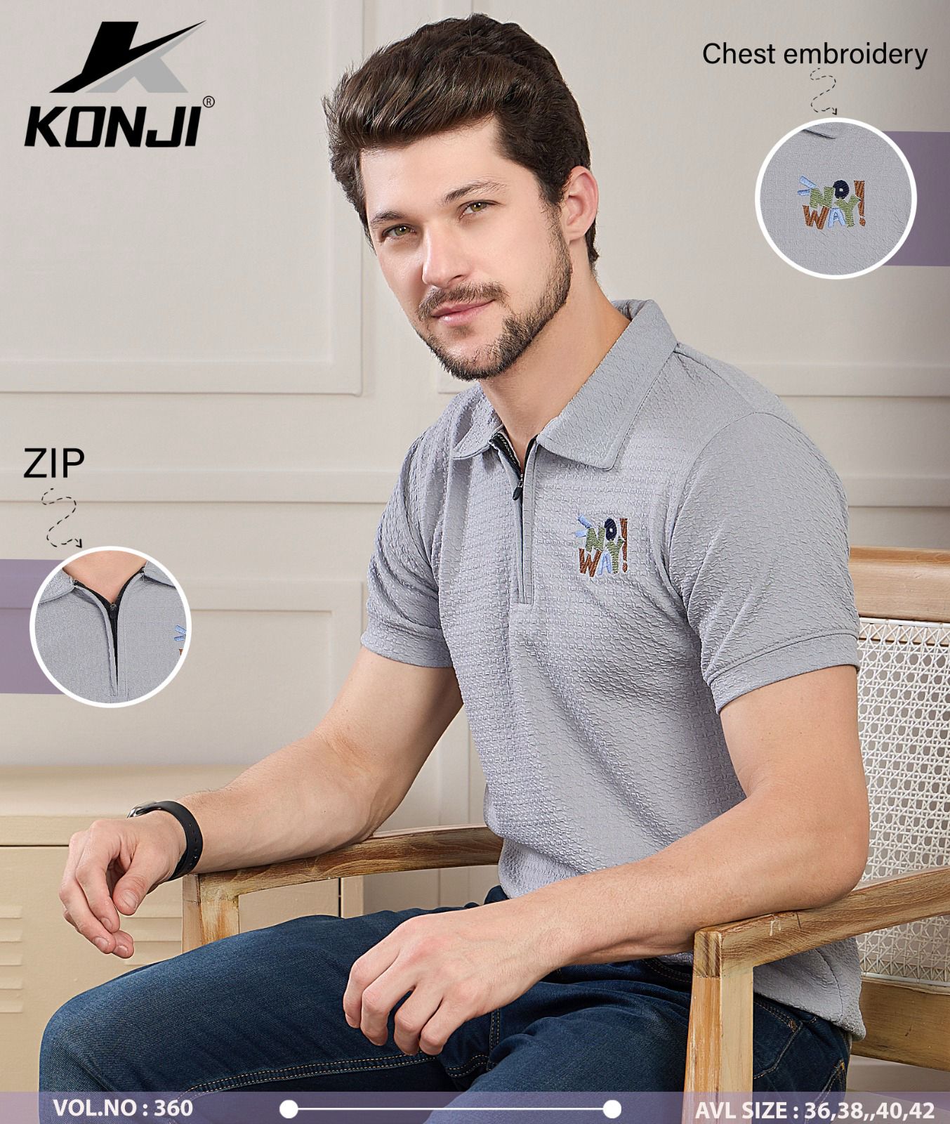 Zip Style Vol 360 Konji Knit Mens Tshirts Wholesale