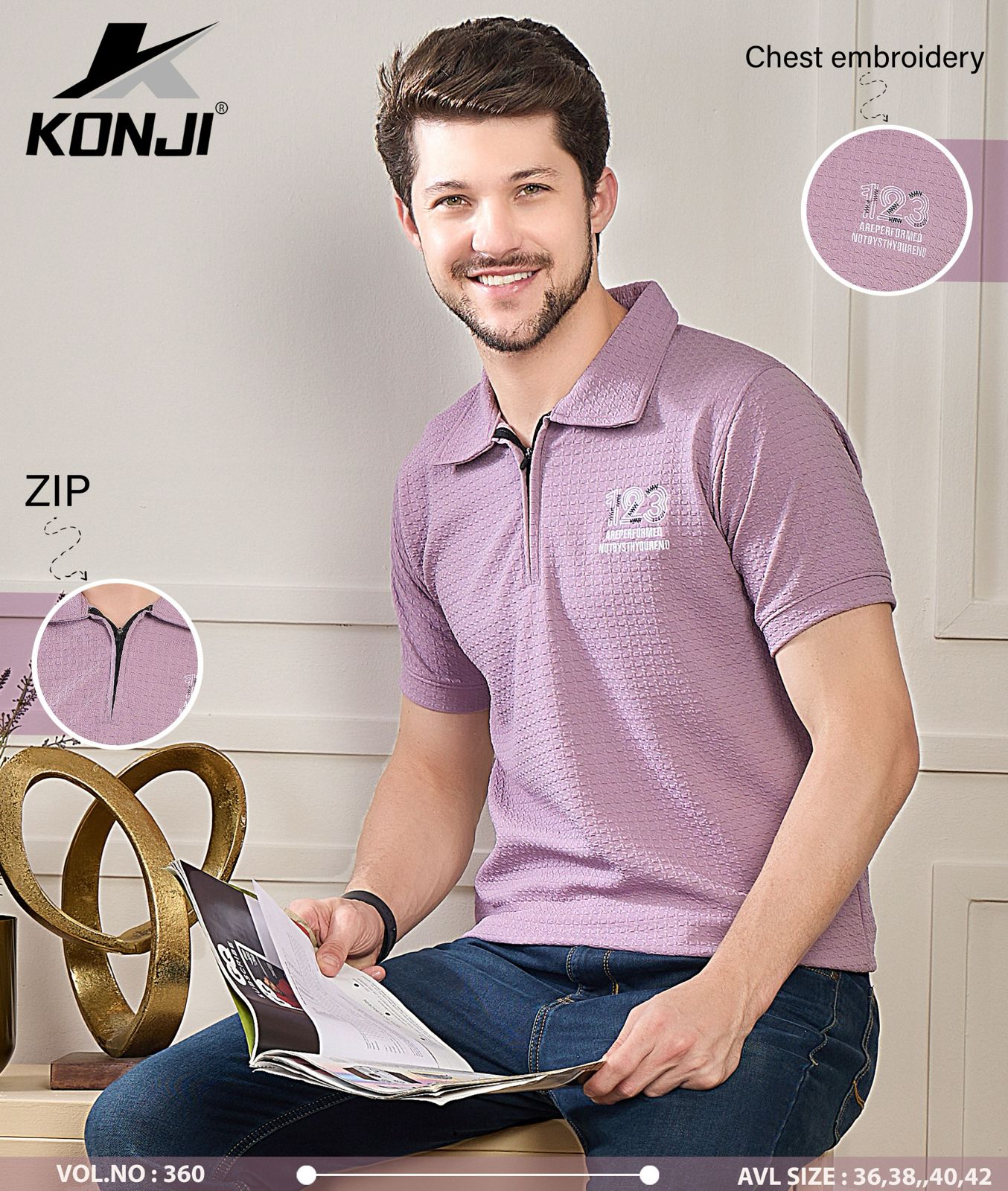 Zip Style Vol 360 Konji Knit Mens Tshirts Wholesale