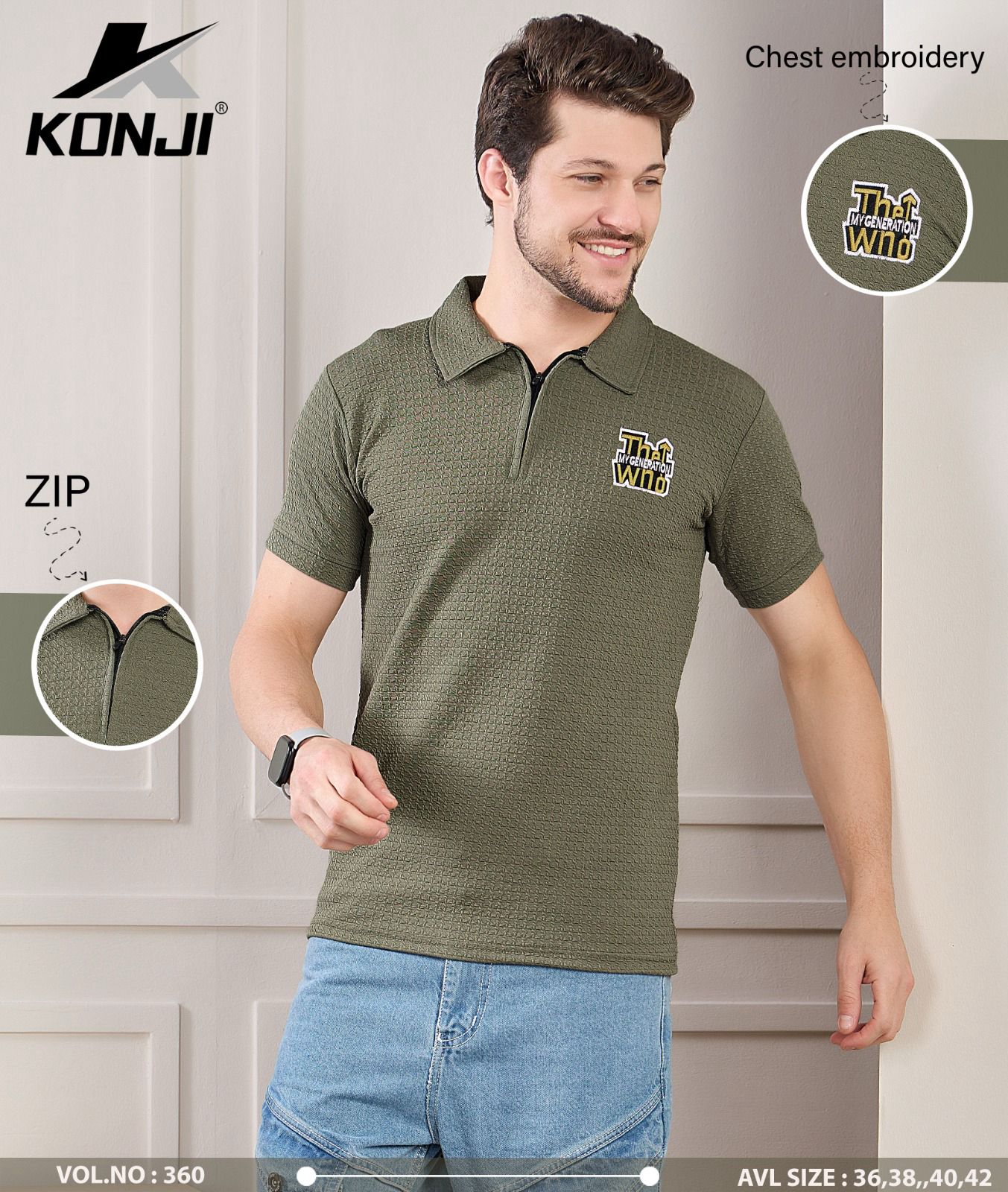 Zip Style Vol 360 Konji Knit Mens Tshirts Wholesale