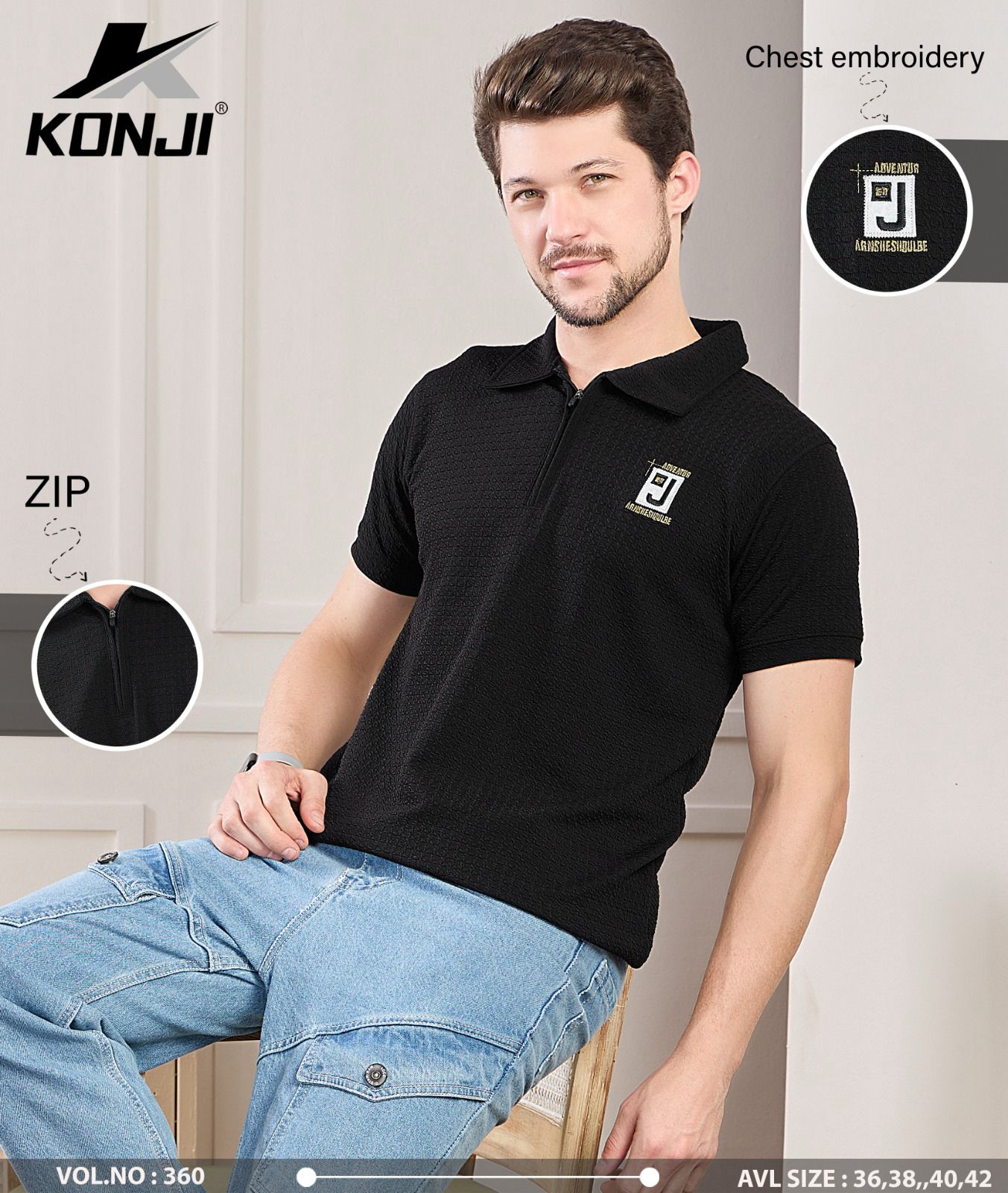Zip Style Vol 360 Konji Knit Mens Tshirts Wholesale