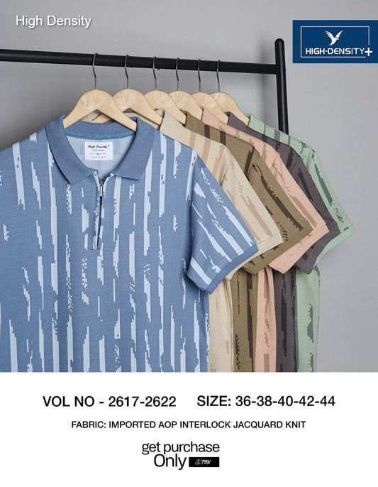 Zip Styles Vol 2617 2622 High Density Knit Mens Tshirts Wholesaler Ahmedabad