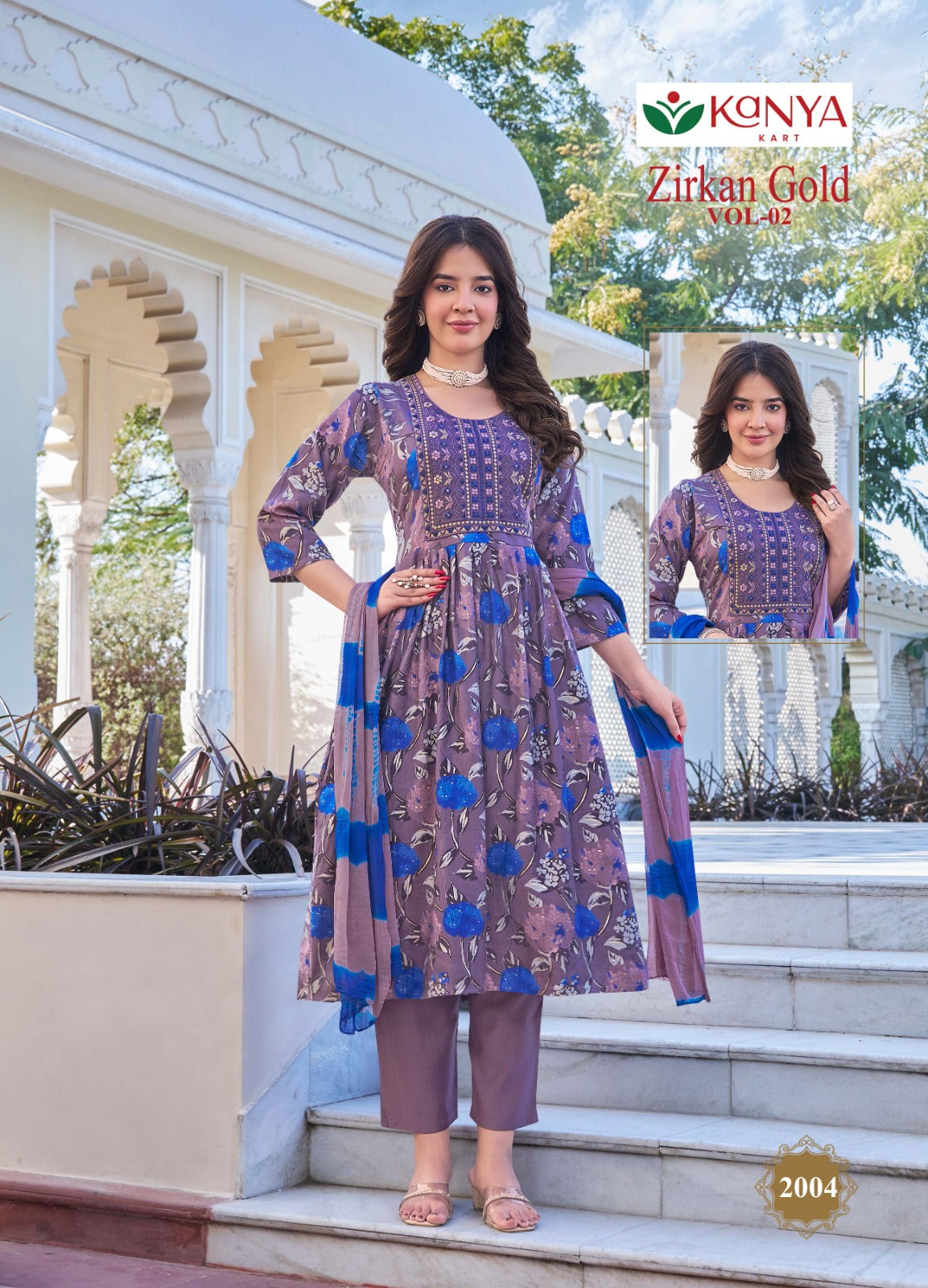 Zirkan Gold Vol 2 Kanya Kart Vertican Readymade Anarkali Suits Wholesaler