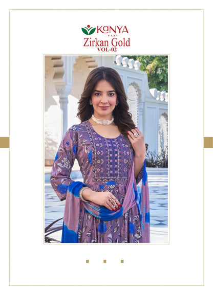 Zirkan Gold Vol 2 Kanya Kart Vertican Readymade Anarkali Suits Wholesaler