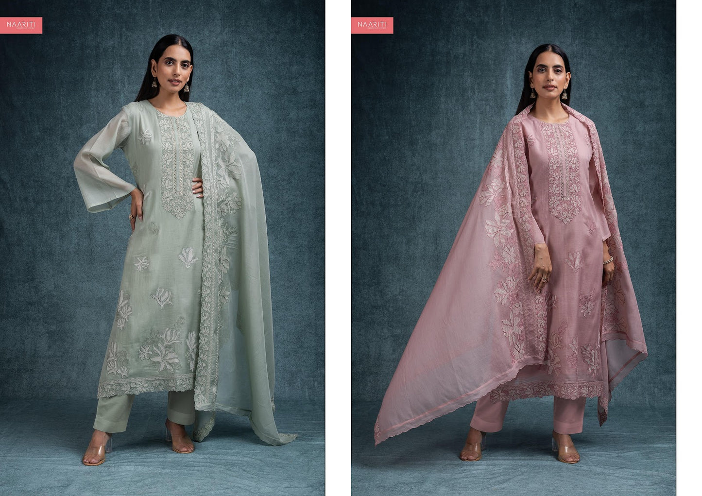 Zirveen Naariti Mul Chanderi Pant Style Suits Supplier Ahmedabad