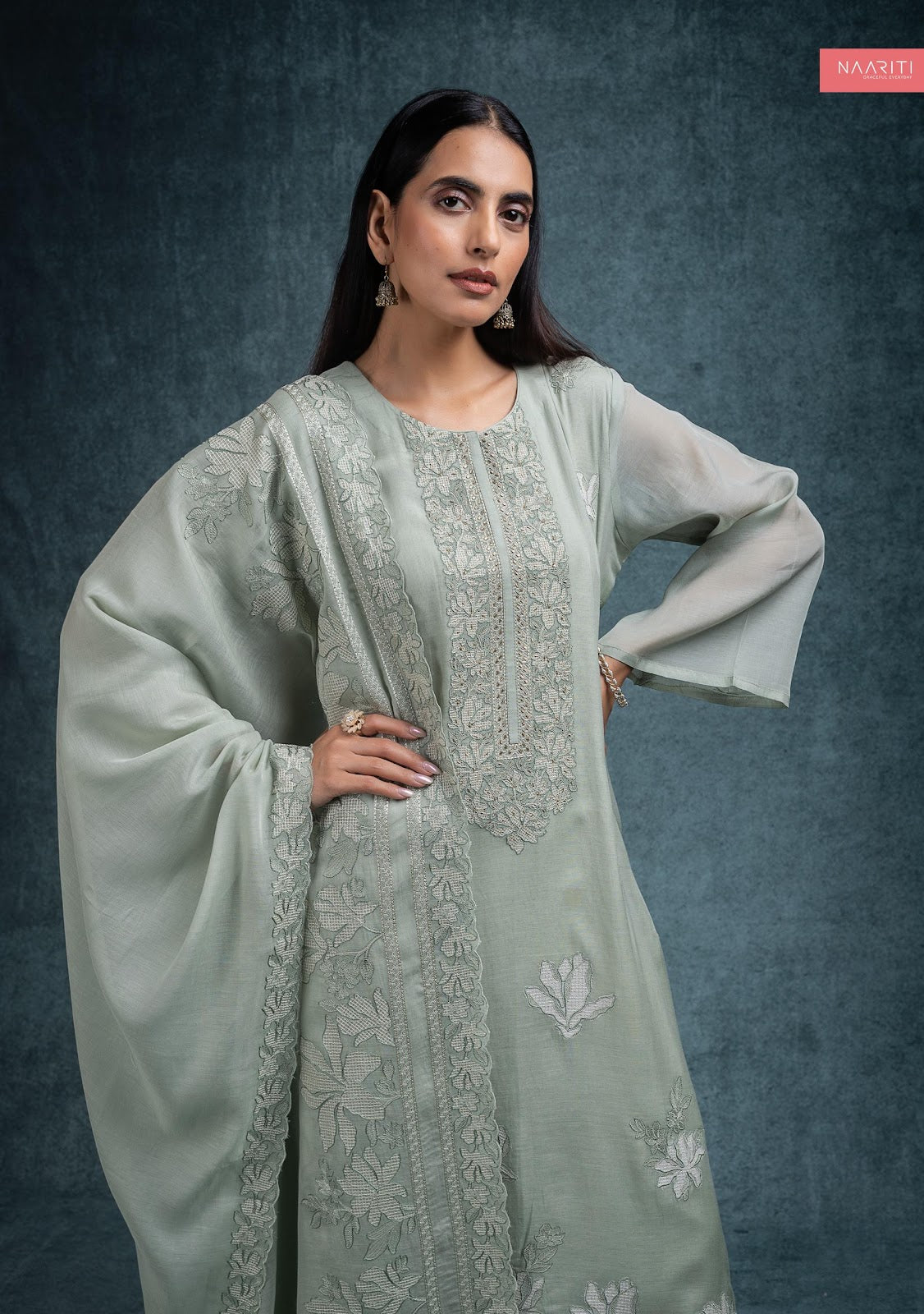 Zirveen Naariti Mul Chanderi Pant Style Suits Supplier Ahmedabad