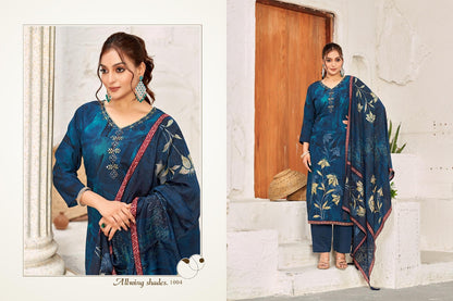 Zisa Isavasyam Roman Silk Readymade Pant Style Suits Exporter Gujarat