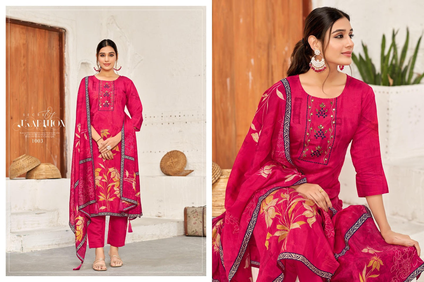 Zisa Isavasyam Roman Silk Readymade Pant Style Suits Exporter Gujarat