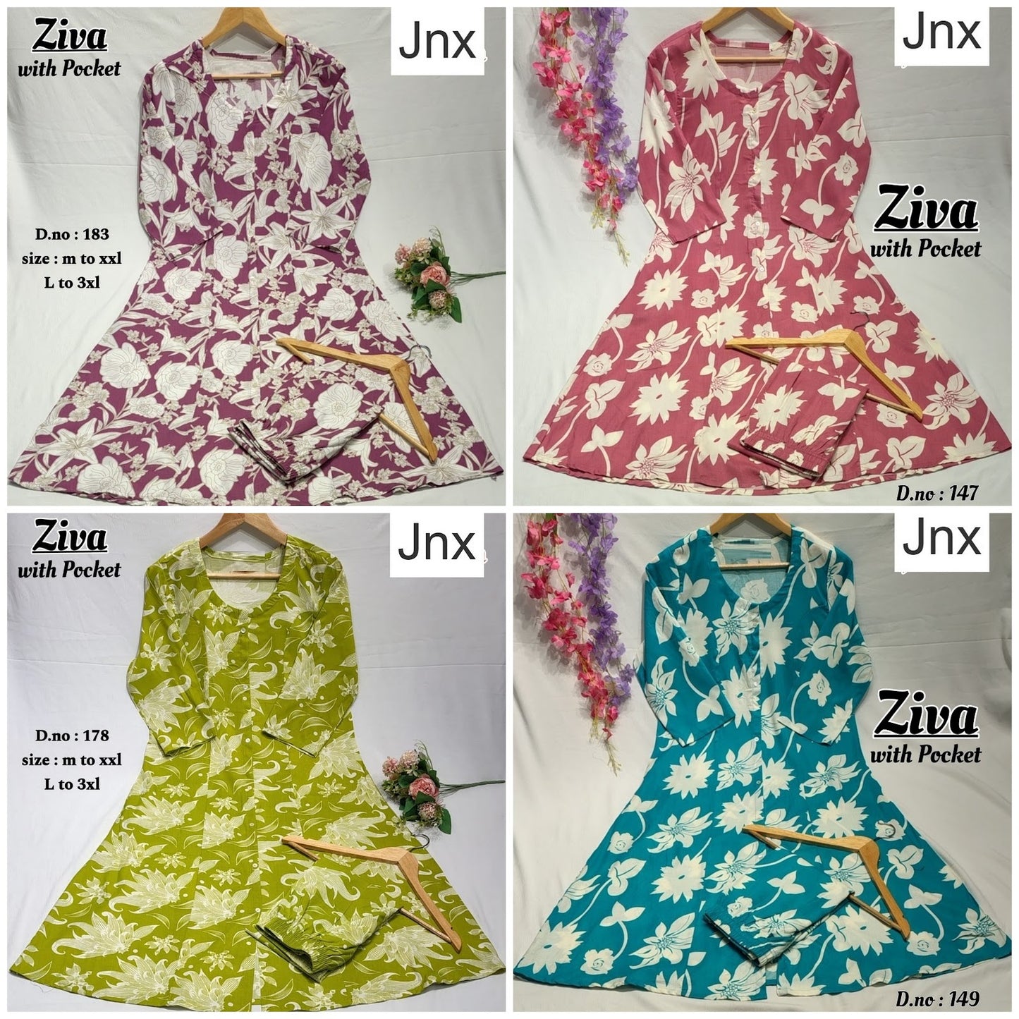 Ziva 0106 Jnx Kurti Plazzo Set Manufacturer