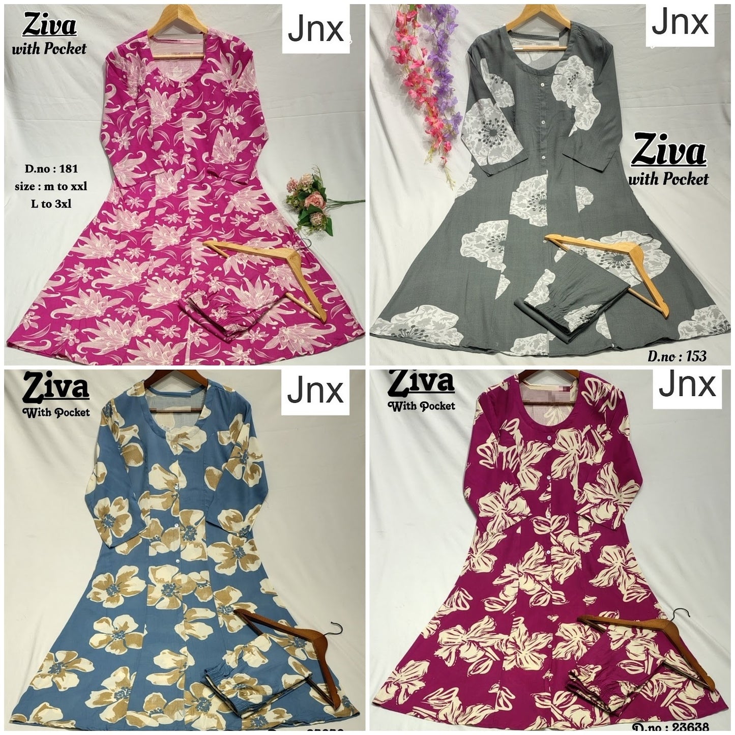 Ziva 0106 Jnx Kurti Plazzo Set Manufacturer