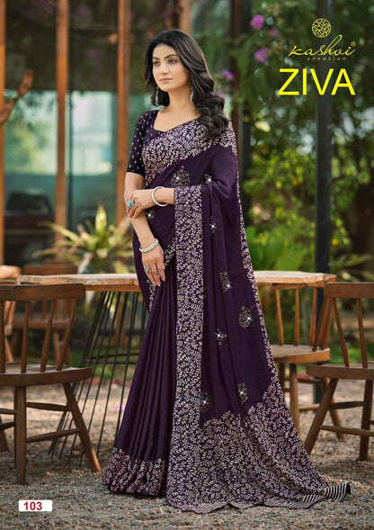 Ziva Kashvi Creation Georgette Sarees Wholesaler Ahmedabad