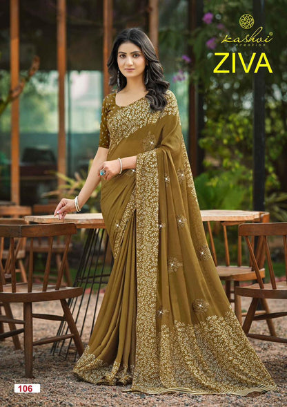 Ziva Kashvi Creation Georgette Sarees Wholesaler Ahmedabad