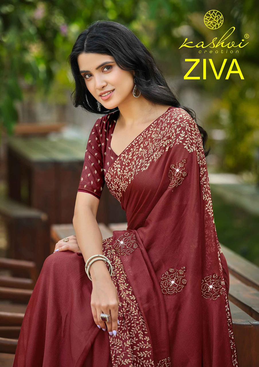 Ziva Kashvi Creation Georgette Sarees Wholesaler Ahmedabad