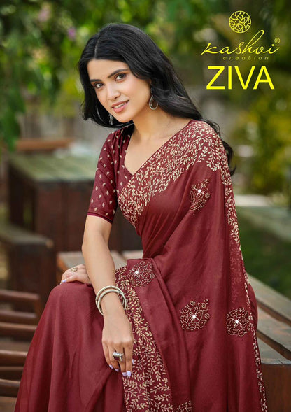Ziva Kashvi Creation Georgette Sarees Wholesaler Ahmedabad