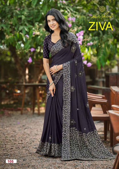 Ziva Kashvi Creation Georgette Sarees Wholesaler Ahmedabad