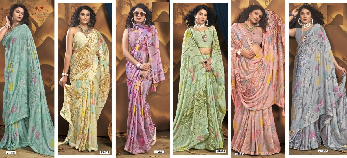 Ziva Vallabhi Prints Georgette Sarees Exporter