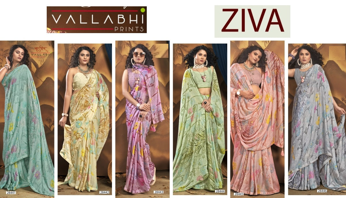 Ziva Vallabhi Prints Georgette Sarees Supplier Gujarat