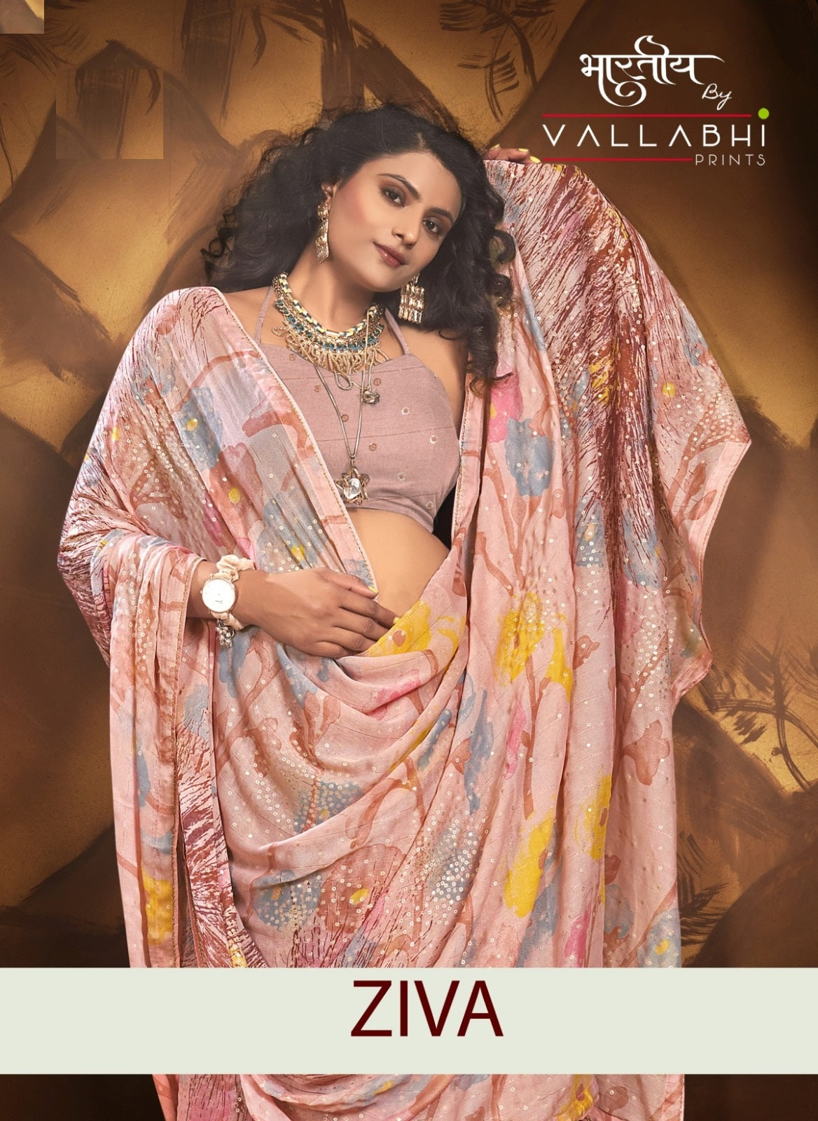 Ziva Vallabhi Prints Georgette Sarees Supplier Ahmedabad