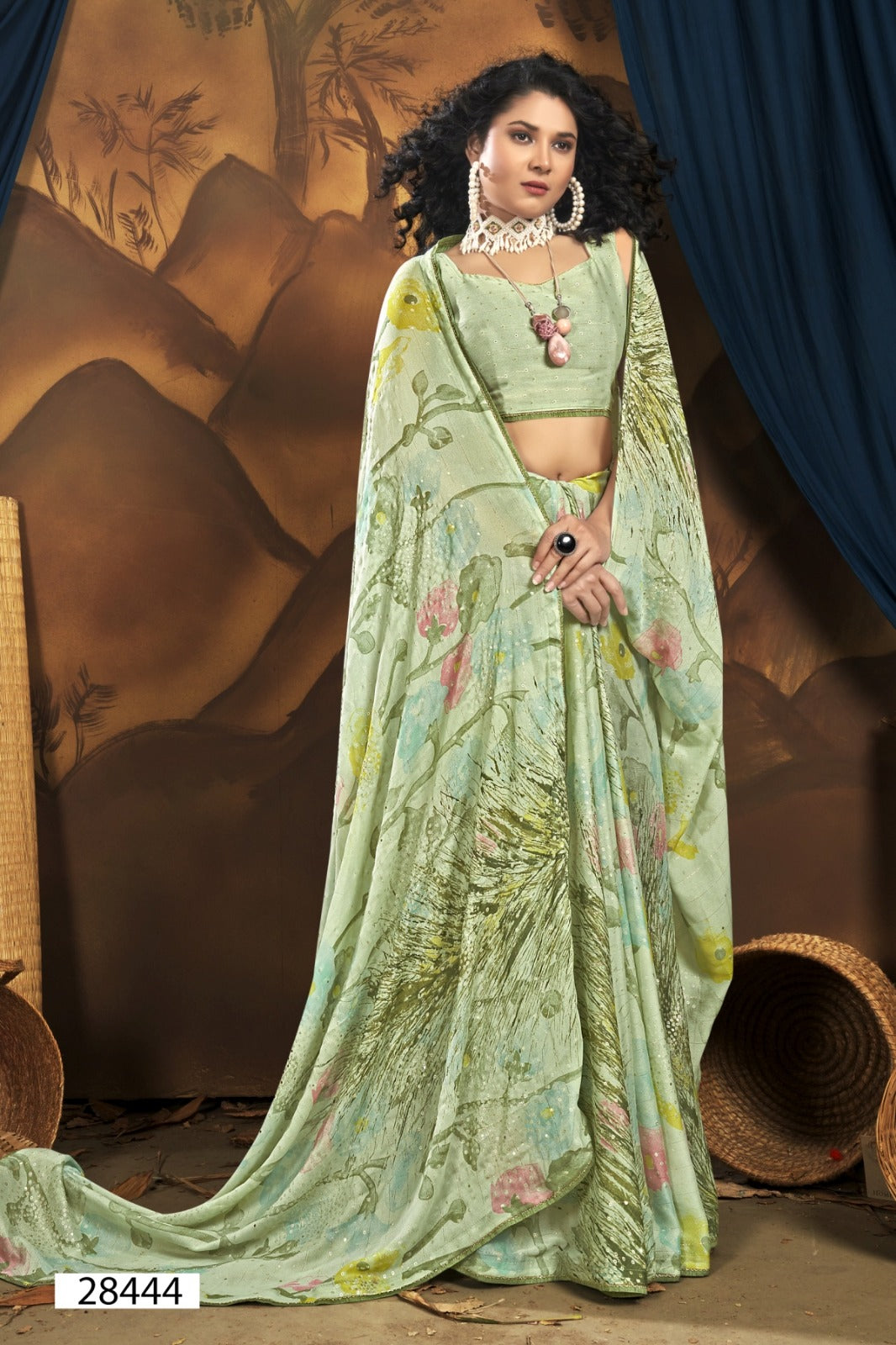 Ziva Vallabhi Prints Georgette Sarees Supplier Ahmedabad