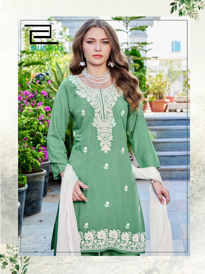Ziva Vol 3 Blue Hills Rayon 14Kg Readymade Plazzo Style Suits Wholesale Rate