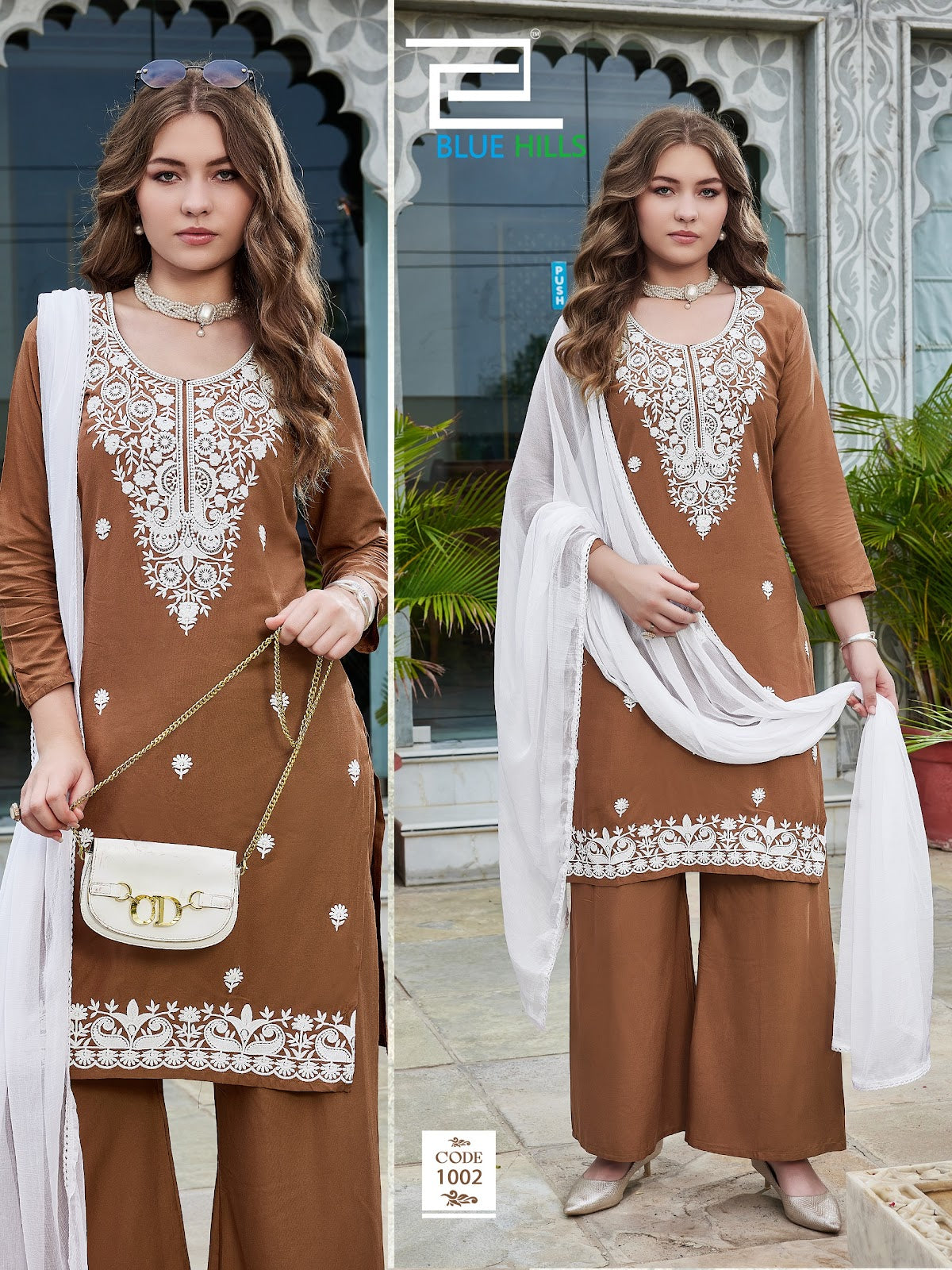 Ziva Vol 3 Blue Hills Rayon 14Kg Readymade Plazzo Style Suits Wholesale Rate