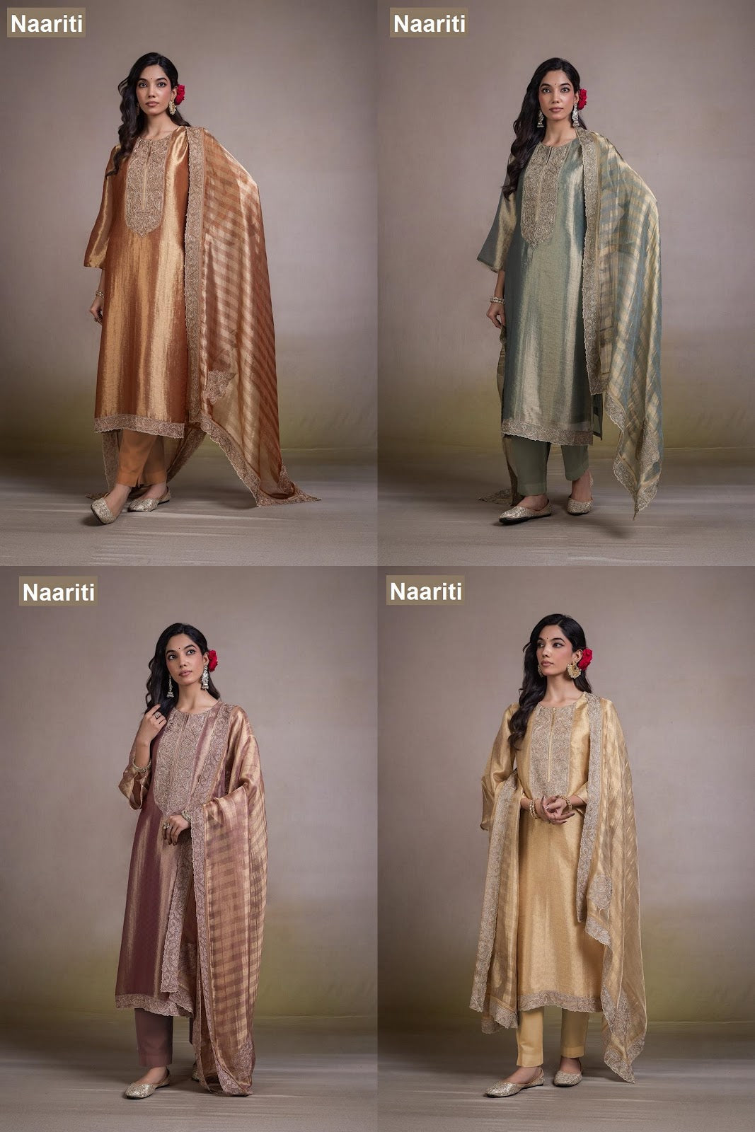 Zivaya 2824 Naariti Tissue Silk Pant Style Suits Exporter