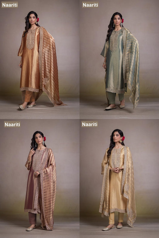 Zivaya 2824 Naariti Tissue Silk Pant Style Suits Exporter