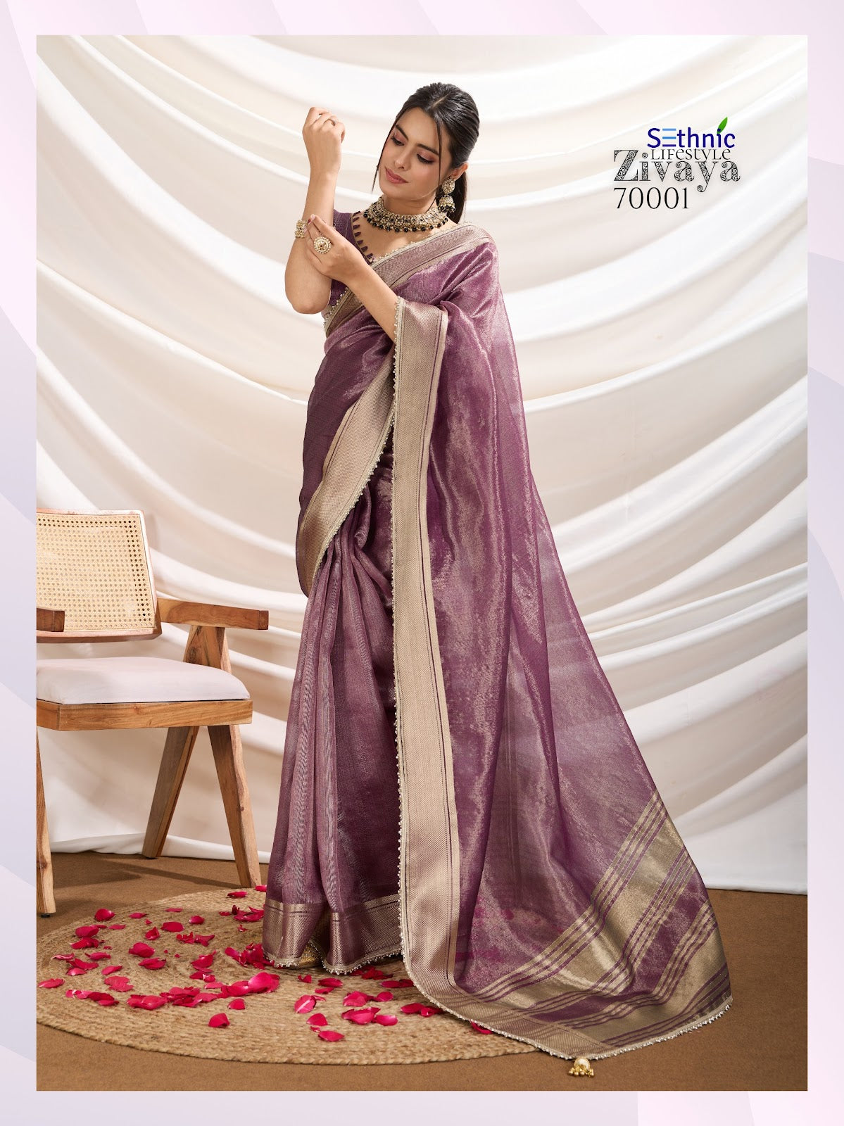 Zivaya 70001-70006 Sethnic Tissue Sarees Exporter