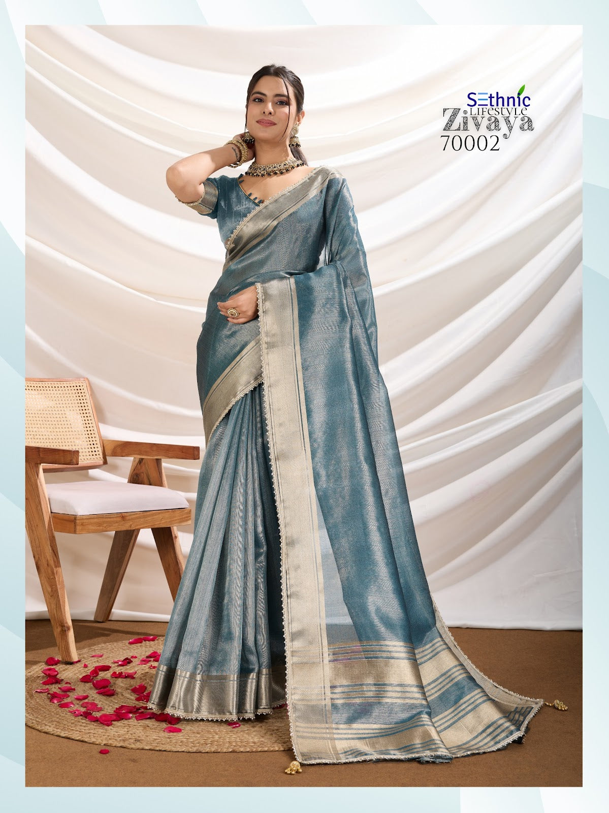 Zivaya 70001-70006 Sethnic Tissue Sarees Exporter