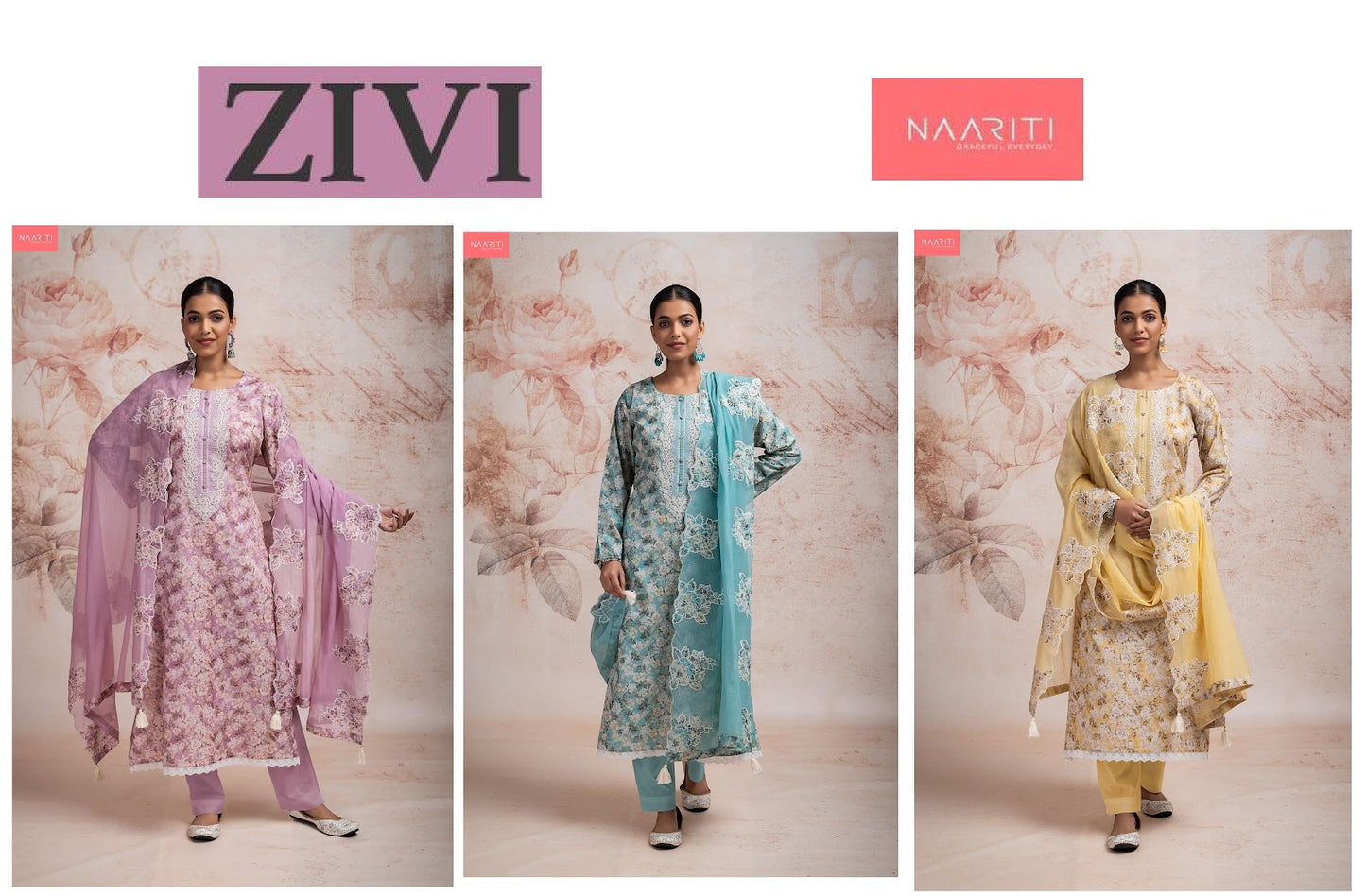 Zivi Naariti Cotton Pant Style Suits Wholesale