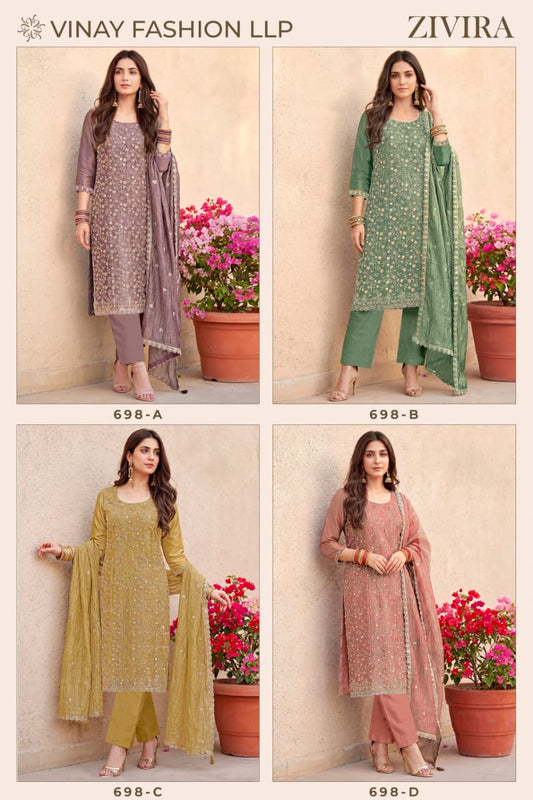 Zivira Kuleesh Vinay Fashion Llp Silk Pant Style Suits Manufacturer Gujarat