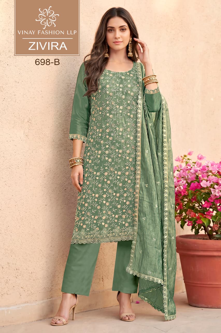 Zivira Kuleesh Vinay Fashion Llp Silk Pant Style Suits Manufacturer Gujarat