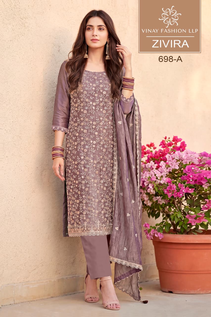 Zivira Kuleesh Vinay Fashion Llp Silk Pant Style Suits Manufacturer Gujarat