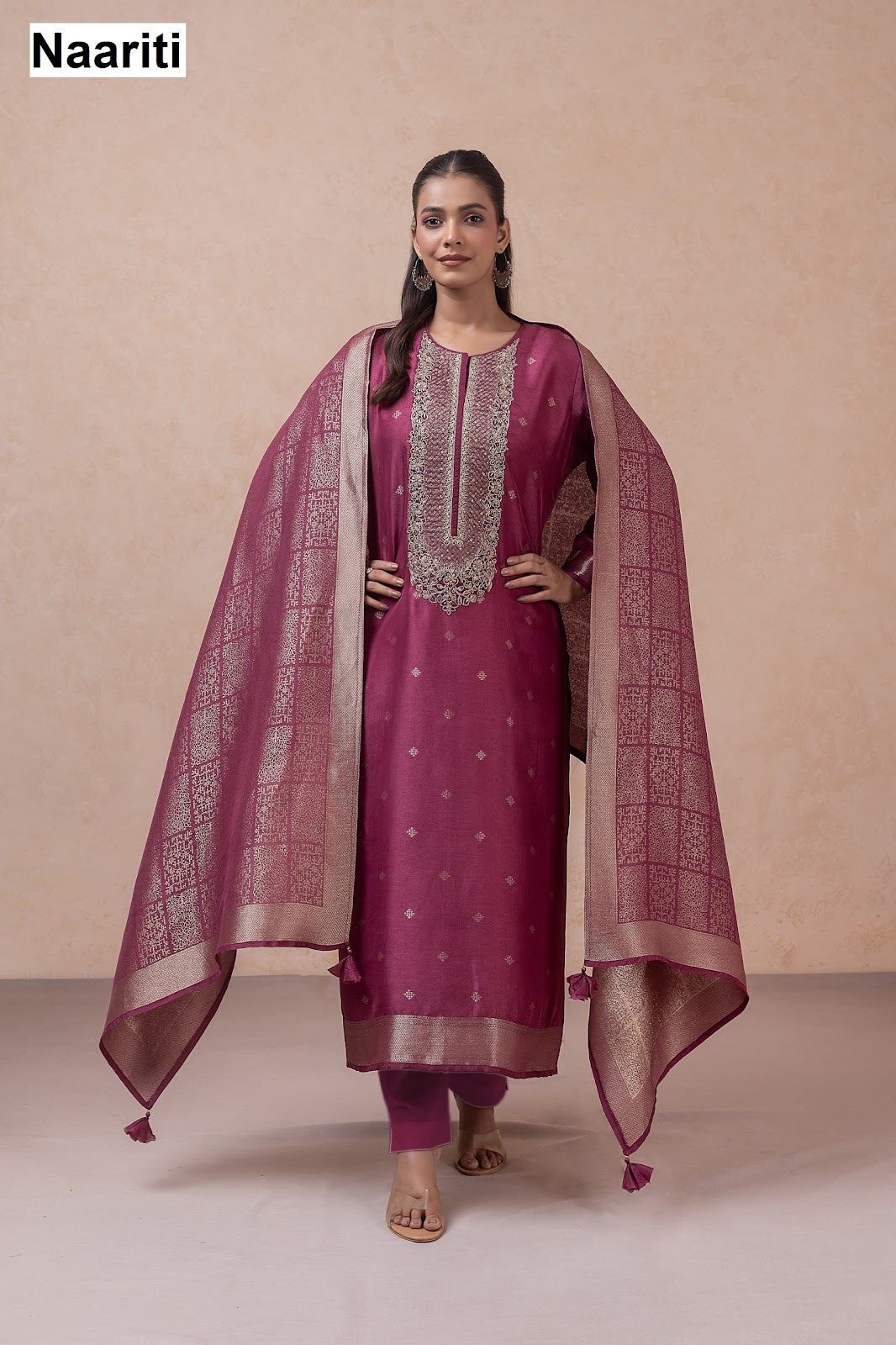 Zivnaar 2792 Naariti Silk Jacquard Pant Style Suits Wholesale Price