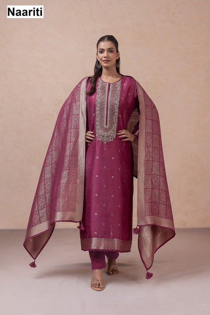 Zivnaar 2792 Naariti Silk Jacquard Pant Style Suits Wholesale Price