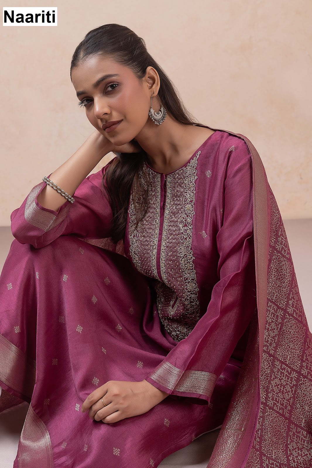 Zivnaar 2792 Naariti Silk Jacquard Pant Style Suits Wholesale Price