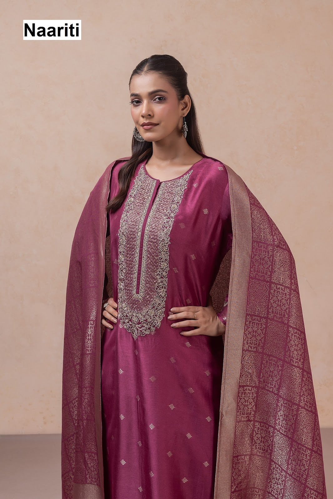 Zivnaar 2792 Naariti Silk Jacquard Pant Style Suits Wholesale Price