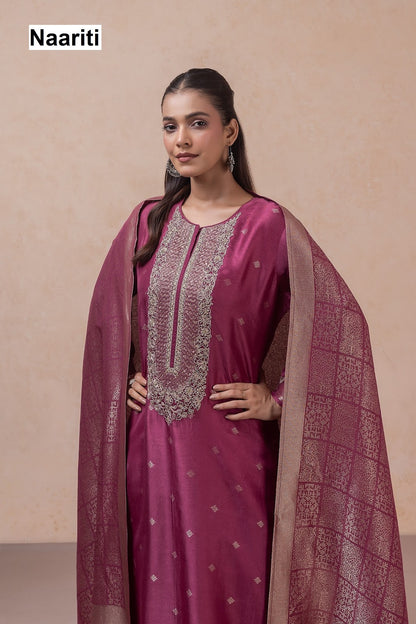 Zivnaar 2792 Naariti Silk Jacquard Pant Style Suits Wholesale Price