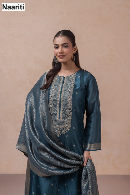 Zivnaar 2792 Naariti Silk Jacquard Pant Style Suits Wholesale Price