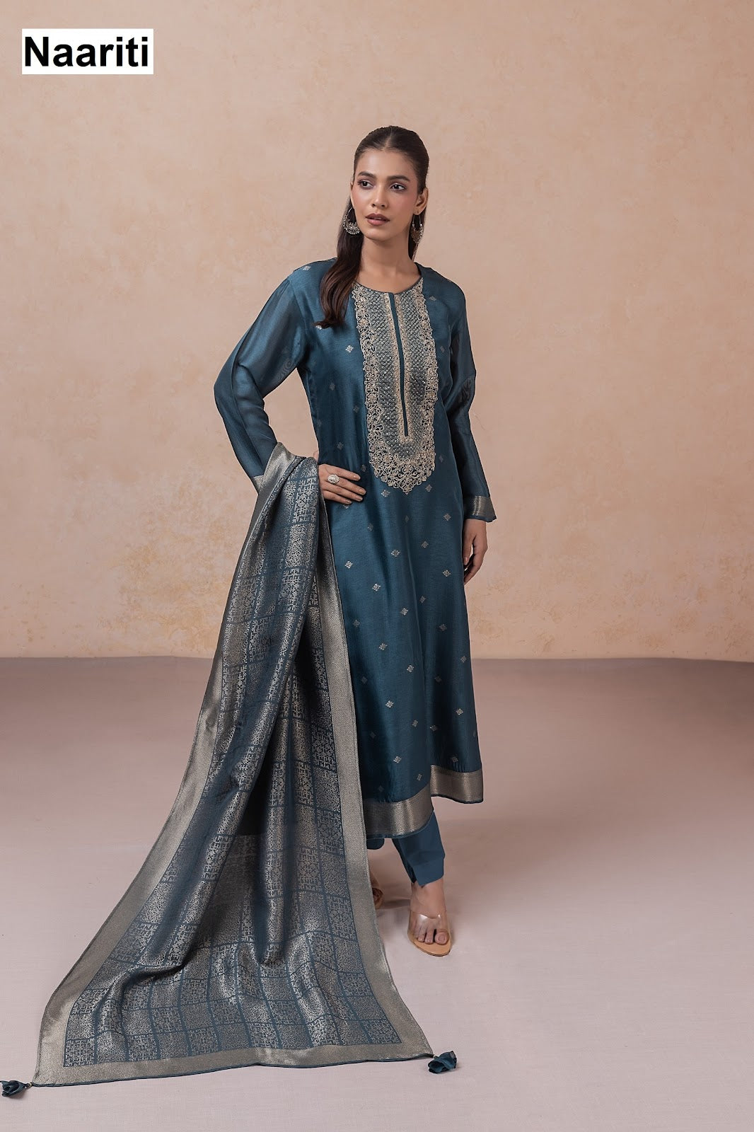 Zivnaar 2792 Naariti Silk Jacquard Pant Style Suits Wholesale Price