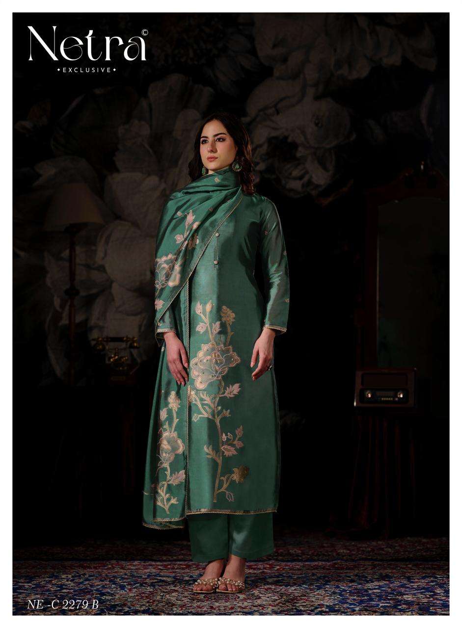 Zivya Netra Woven Silk Pant Style Suits Wholesaler India