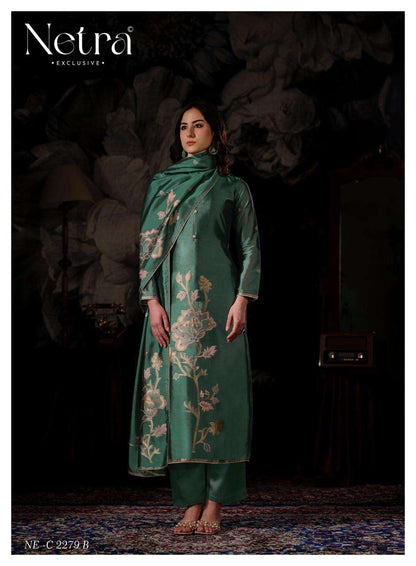 Zivya Netra Woven Silk Pant Style Suits Wholesaler India