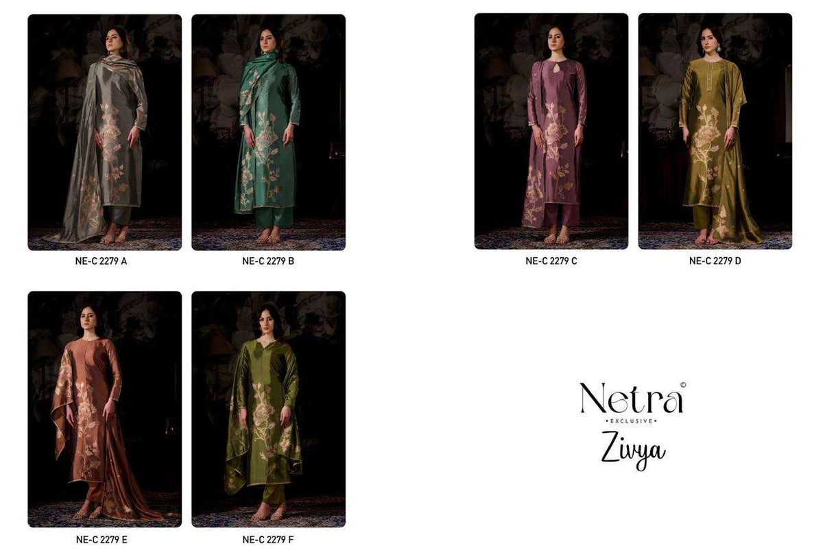 Zivya Netra Woven Silk Pant Style Suits Wholesaler India
