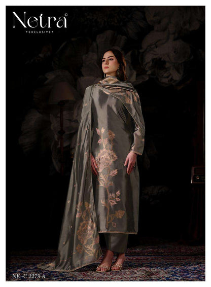 Zivya Netra Woven Silk Pant Style Suits Wholesaler India