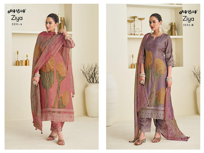 Ziya 3231 Jay Vijay Simmer Pant Style Suits Manufacturer India